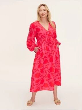 kate spade new york x Target Classic Rose Linen Long Sleeve Maxi Dress
